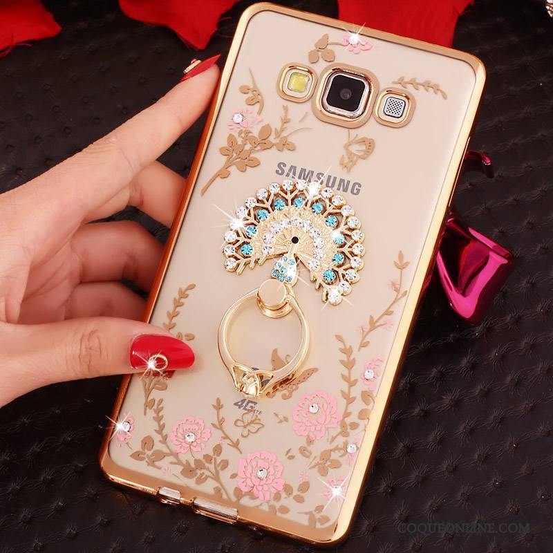 Samsung Galaxy J7 2015 Anneau Coque Téléphone Portable Étui Silicone Étoile Strass