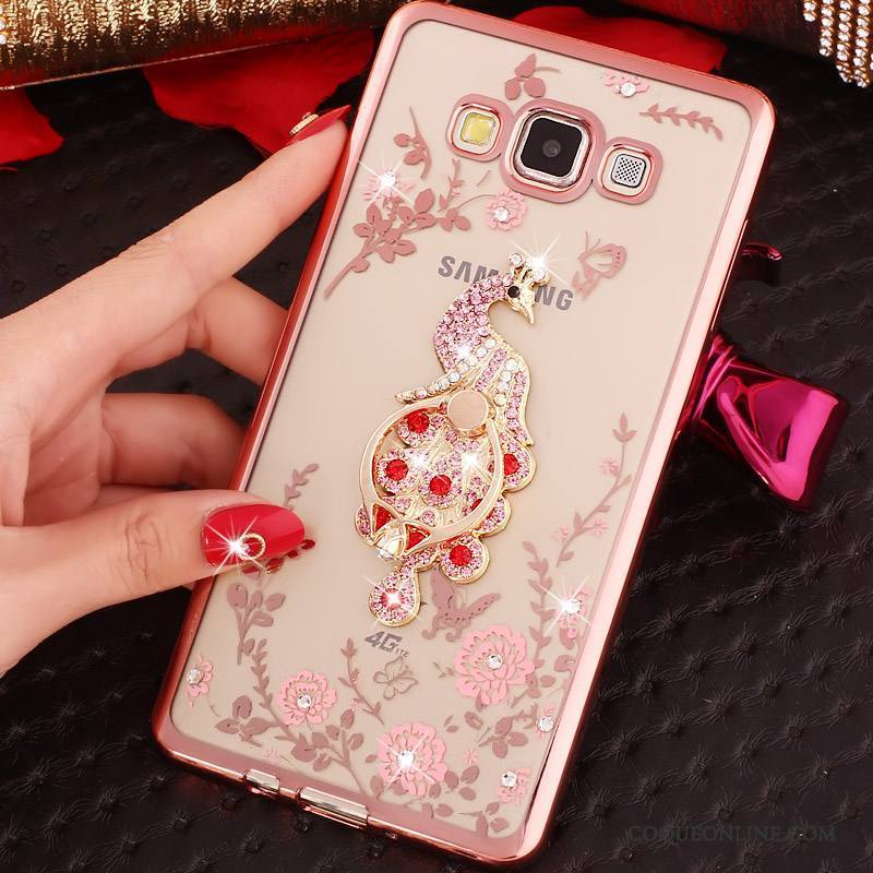 Samsung Galaxy J7 2015 Anneau Coque Téléphone Portable Étui Silicone Étoile Strass