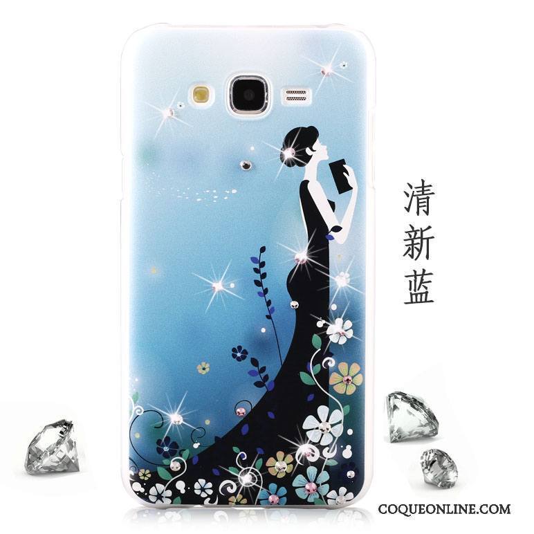 Samsung Galaxy J7 2015 Coque De Téléphone Strass Étoile Protection Délavé En Daim Tendance Violet