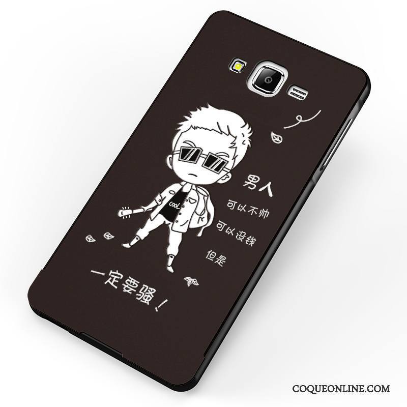 Samsung Galaxy J7 2015 Coque Métal Étoile Dessin Animé Luxe Bleu Étui Délavé En Daim