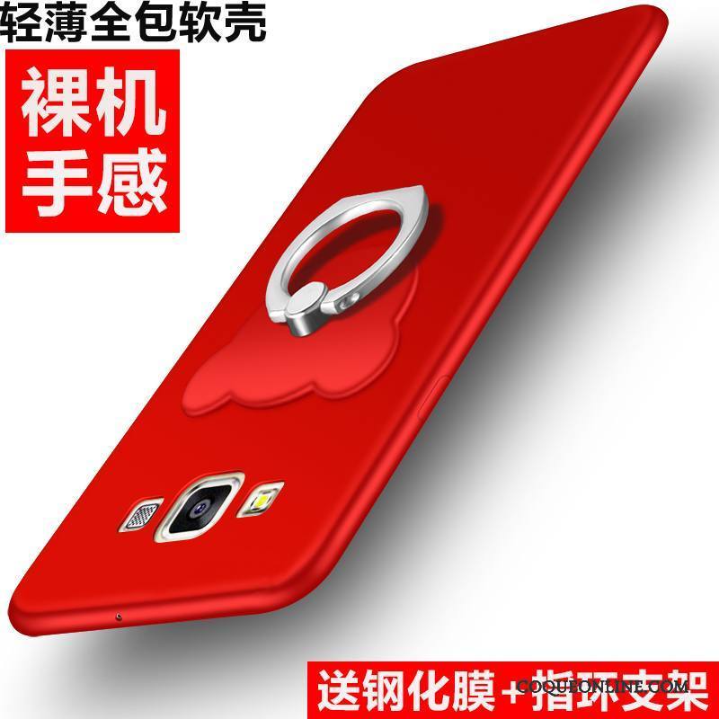 Samsung Galaxy J7 2015 Coque Étui Tendance Silicone Protection Rouge Étoile Incassable