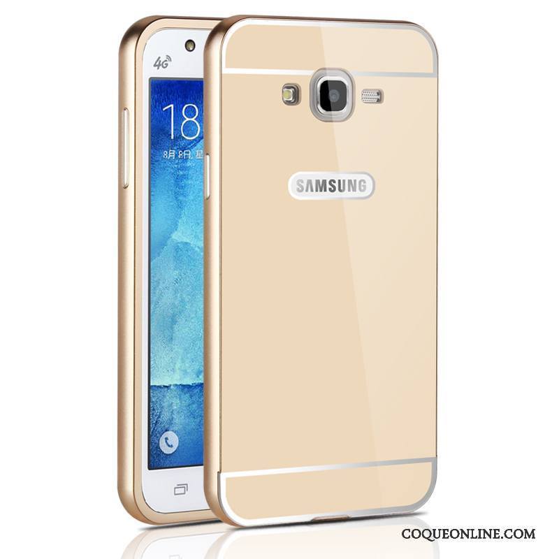 Samsung Galaxy J7 2015 Couvercle Arrière Border Métal Noir Coque De Téléphone Difficile Étoile