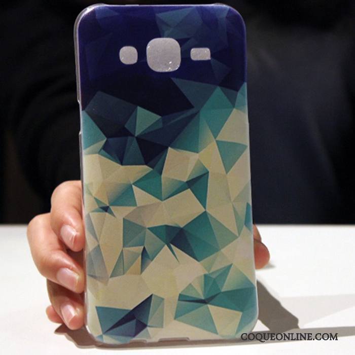 Samsung Galaxy J7 2015 Incassable Téléphone Portable Fluide Doux Coque Étoile Bleu De Téléphone