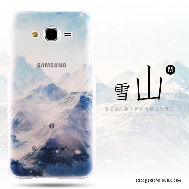 Samsung Galaxy J7 2015 Protection Étui Très Mince Difficile Tendance Bleu Coque