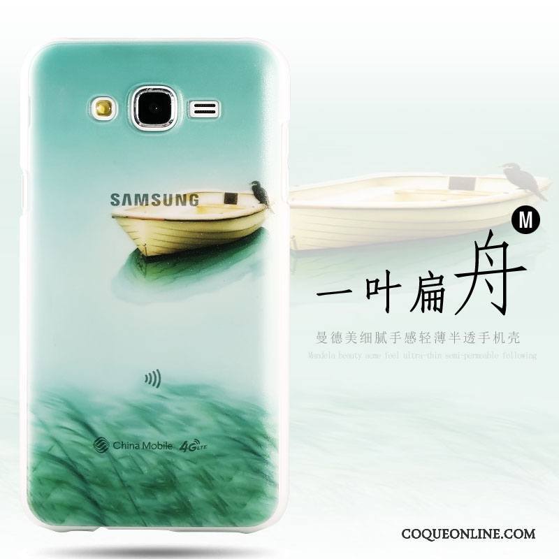 Samsung Galaxy J7 2015 Protection Étui Très Mince Difficile Tendance Bleu Coque