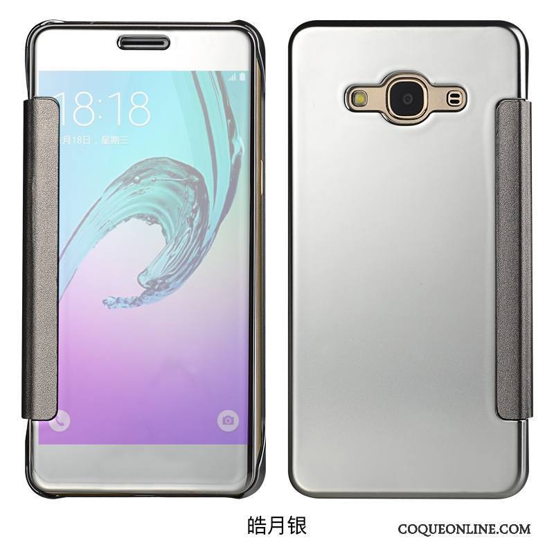 Samsung Galaxy J7 2015 Violet Dormance Téléphone Portable Étui En Cuir Coque De Téléphone Miroir Étoile