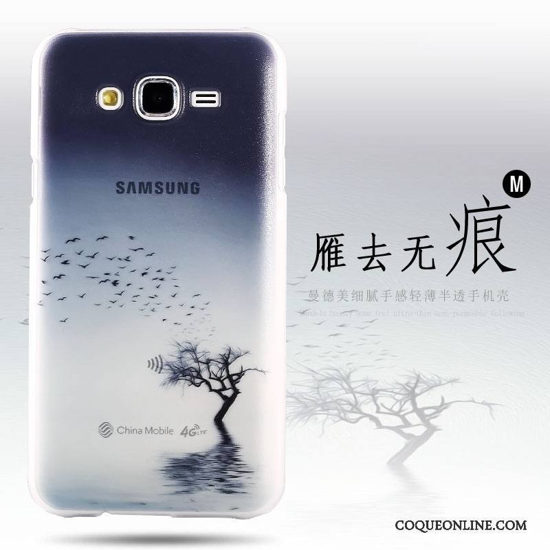 Samsung Galaxy J7 2015 Étui Rouge Coque De Téléphone Protection Étoile Délavé En Daim Peinture