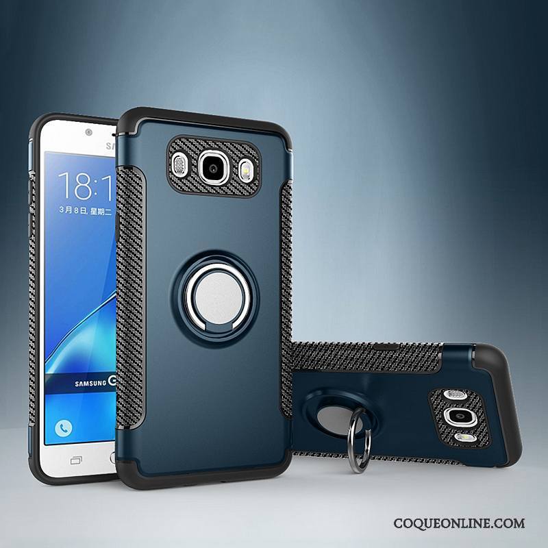 Samsung Galaxy J7 2016 Coque Argent Étoile Support À Bord Incassable Étui En Cuir Magnétisme