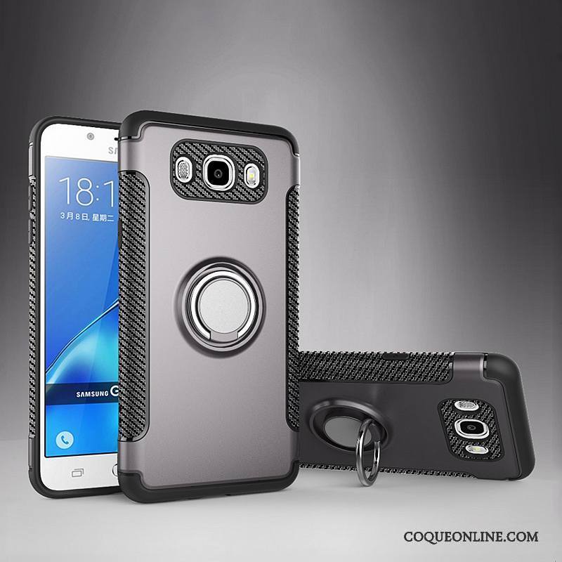 Samsung Galaxy J7 2016 Coque Argent Étoile Support À Bord Incassable Étui En Cuir Magnétisme