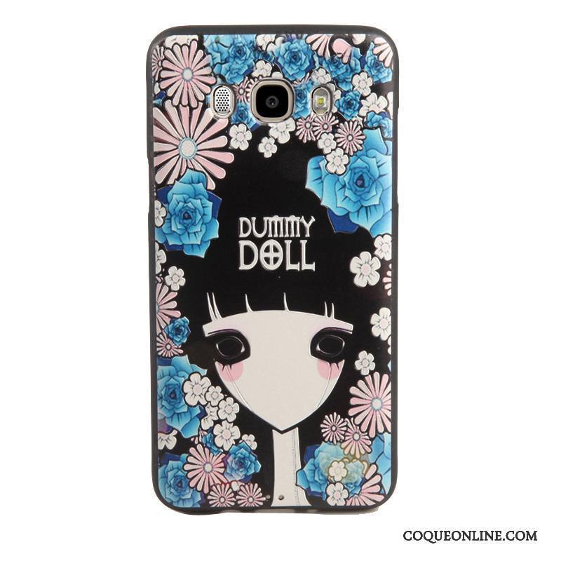 Samsung Galaxy J7 2016 Coque Membrane Protection Dessin Animé Violet Étui Étoile Tempérer