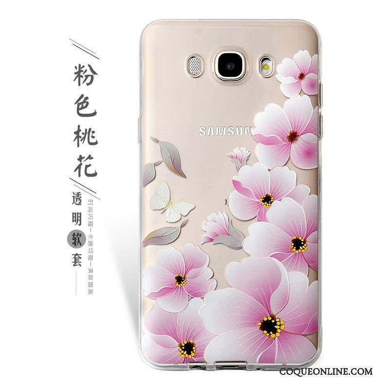 Samsung Galaxy J7 2016 Coque Silicone Protection Fluide Doux Étoile Téléphone Portable Gaufrage Violet