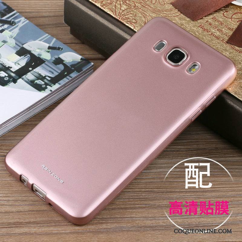 Samsung Galaxy J7 2016 Coque Étui Support Protection Silicone Or Rose Incassable Tout Compris