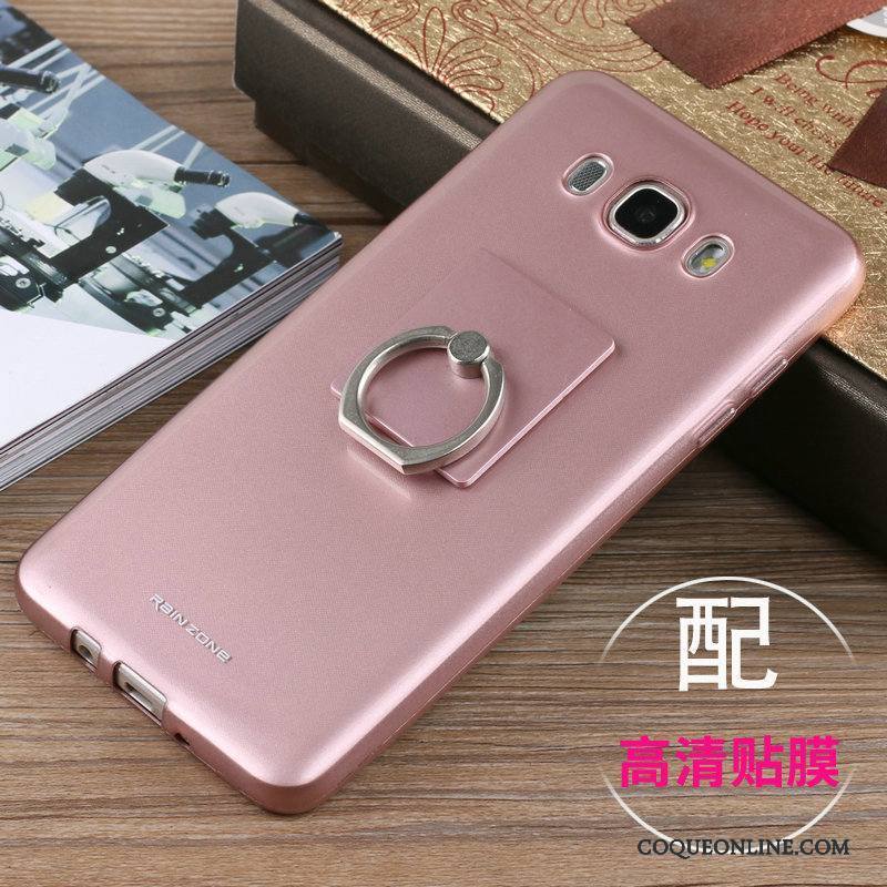 Samsung Galaxy J7 2016 Coque Étui Support Protection Silicone Or Rose Incassable Tout Compris