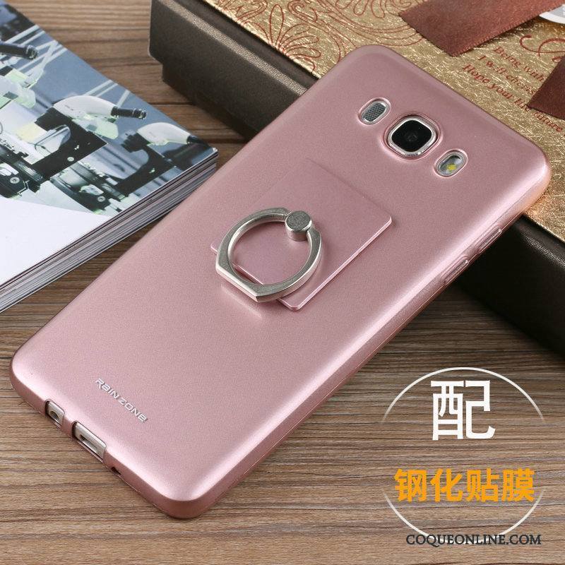 Samsung Galaxy J7 2016 Coque Étui Support Protection Silicone Or Rose Incassable Tout Compris