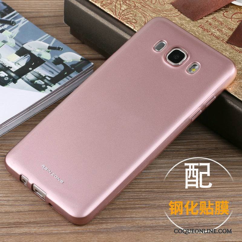 Samsung Galaxy J7 2016 Coque Étui Support Protection Silicone Or Rose Incassable Tout Compris