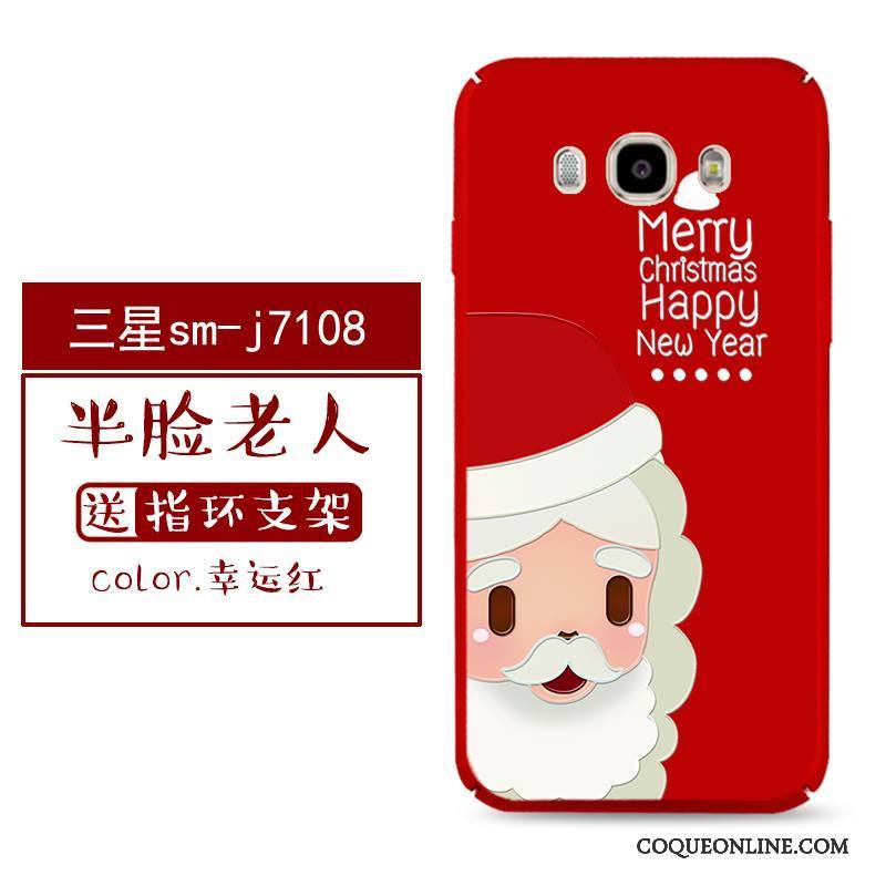 Samsung Galaxy J7 2016 Noël Coque De Téléphone Rouge Tout Compris Noir Charmant