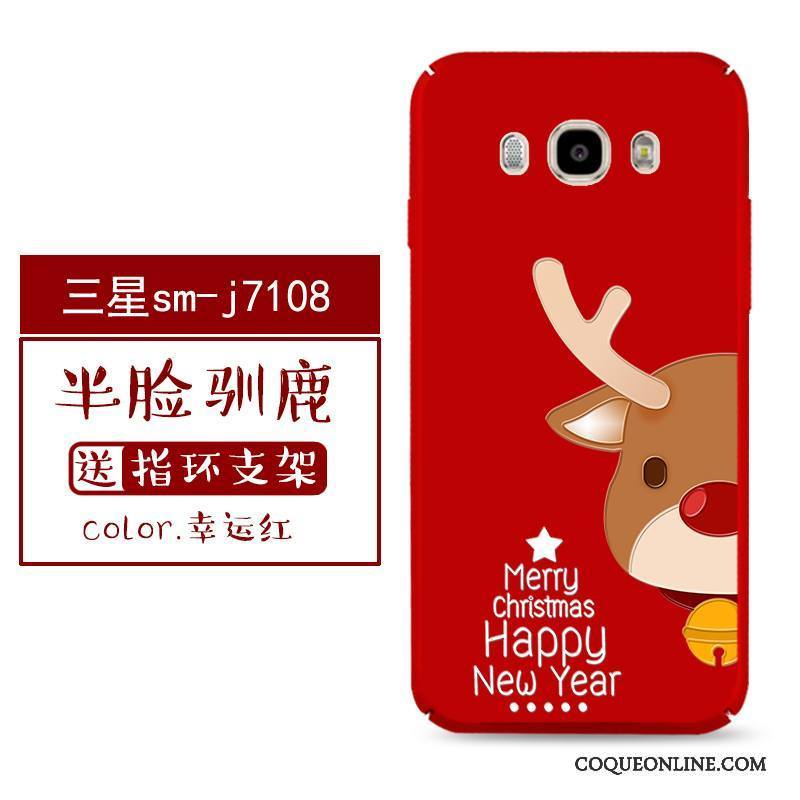 Samsung Galaxy J7 2016 Noël Coque De Téléphone Rouge Tout Compris Noir Charmant