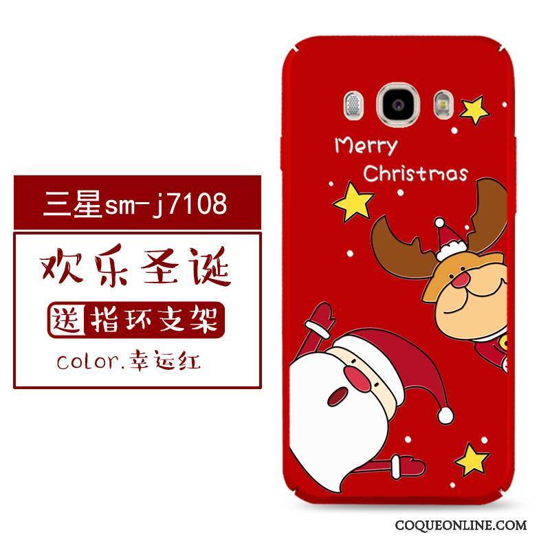Samsung Galaxy J7 2016 Noël Coque De Téléphone Rouge Tout Compris Noir Charmant