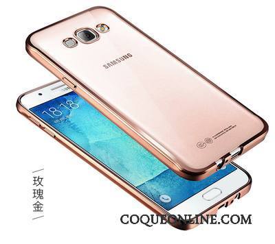 Samsung Galaxy J7 2016 Or Incassable Coque De Téléphone Placage Protection Légère Transparent