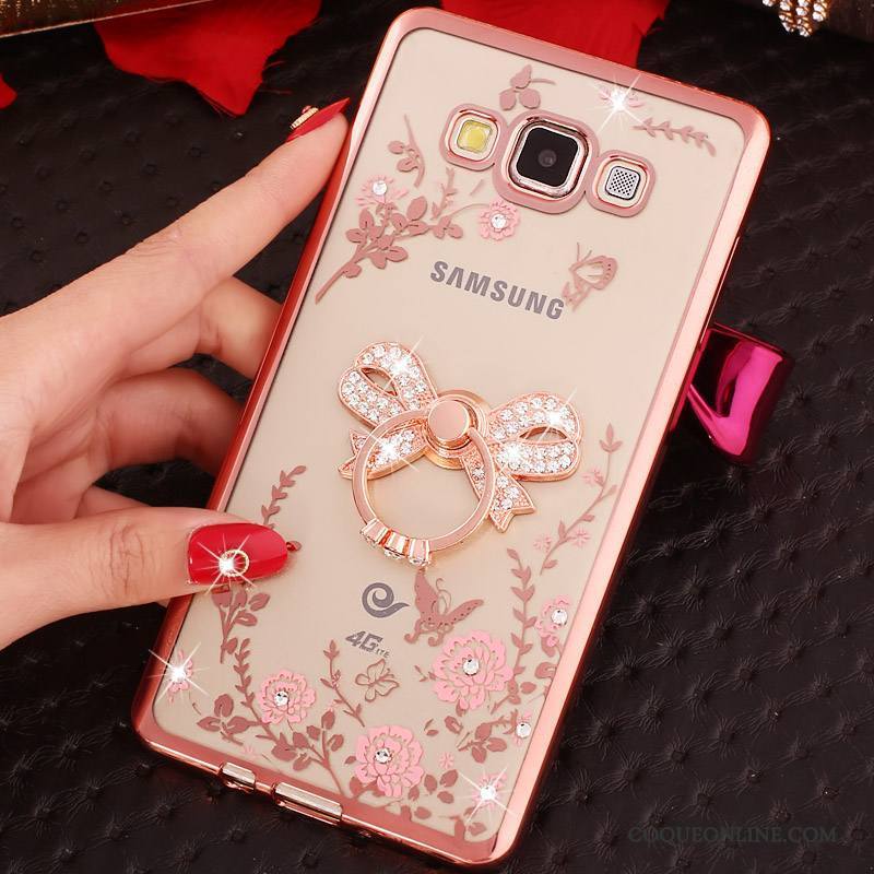 Samsung Galaxy J7 2016 Protection Coque De Téléphone Fluide Doux Anneau Étoile Strass Étui
