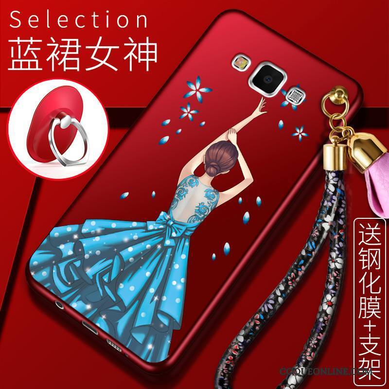 Samsung Galaxy J7 2016 Silicone Rouge Étoile Protection Tendance Étui Coque