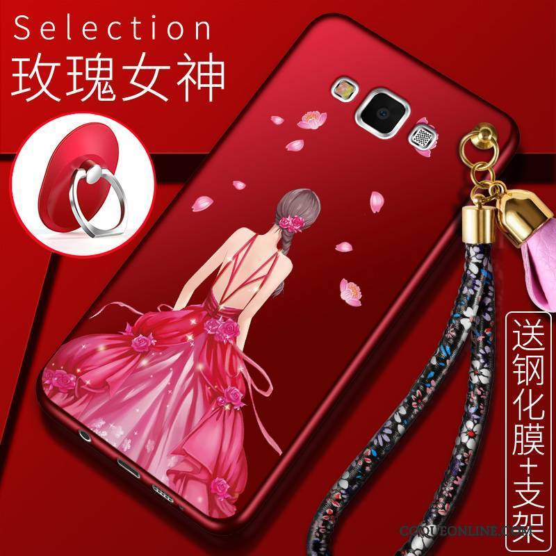 Samsung Galaxy J7 2016 Silicone Rouge Étoile Protection Tendance Étui Coque