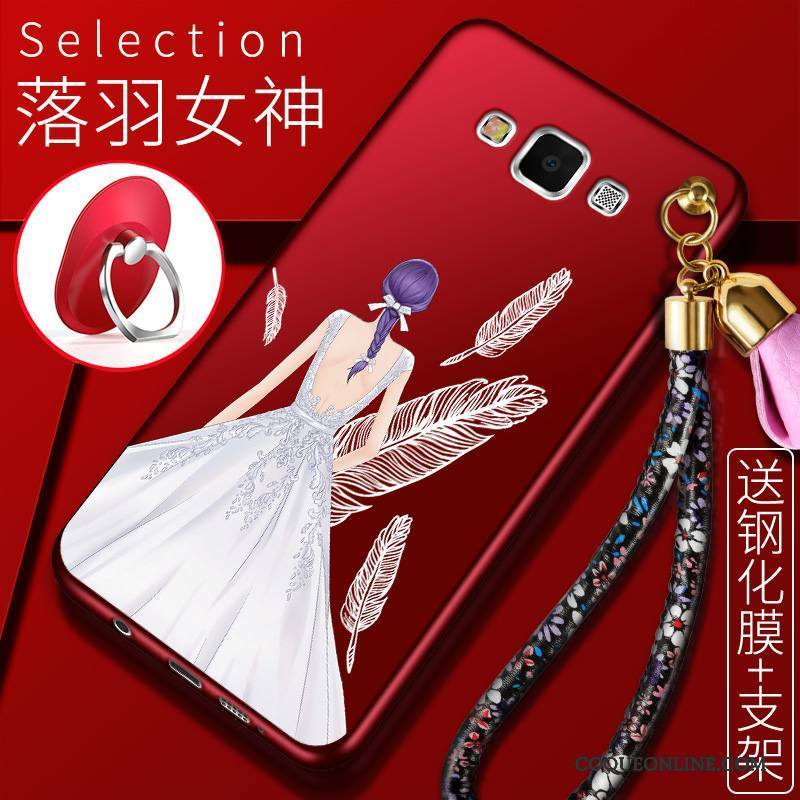 Samsung Galaxy J7 2016 Silicone Rouge Étoile Protection Tendance Étui Coque