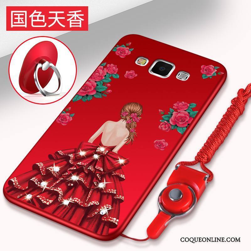 Samsung Galaxy J7 2016 Tendance Étoile Étui Téléphone Portable Coque De Téléphone Rouge Silicone