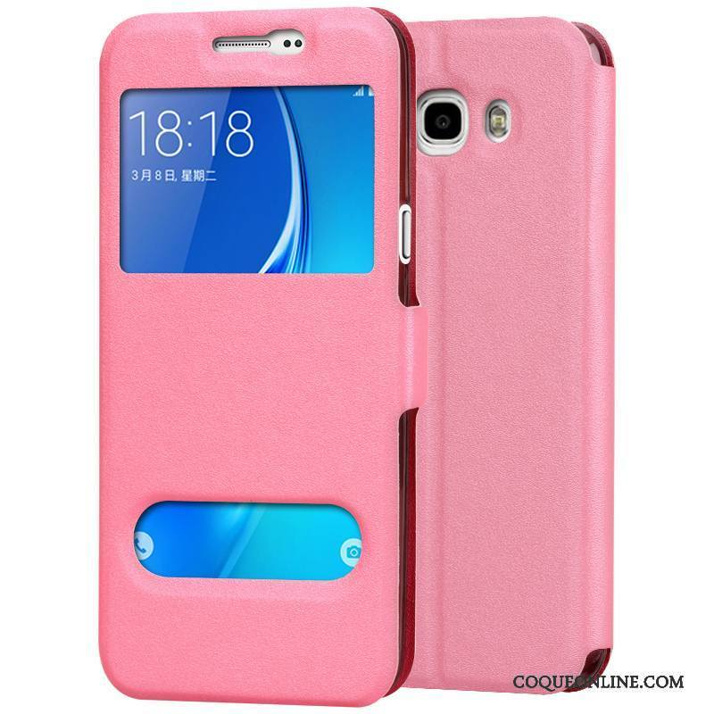 Samsung Galaxy J7 2016 Étui En Cuir Fluide Doux Téléphone Portable Coque De Téléphone Tout Compris Silicone Rouge