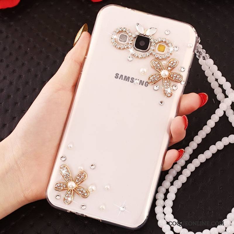 Samsung Galaxy J7 2016 Étui Silicone Blanc Coque De Téléphone Incassable Étoile Ornements Suspendus