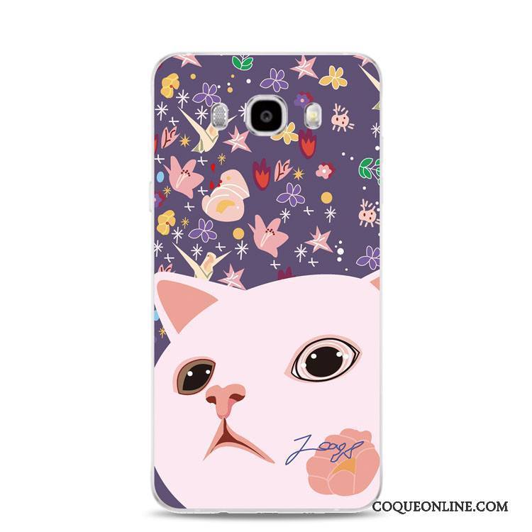 Samsung Galaxy J7 2017 Coque De Téléphone Chat Silicone Support Gaufrage Fluide Doux