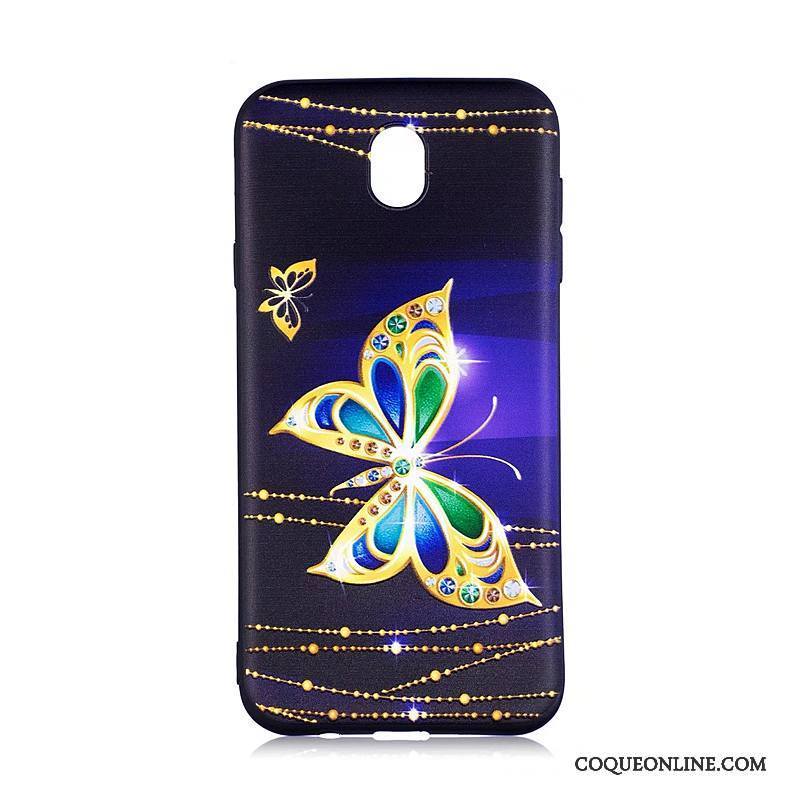 Samsung Galaxy J7 2017 Coque Dessin Animé Fluide Doux Étoile Tendance Étui Bleu Peinture