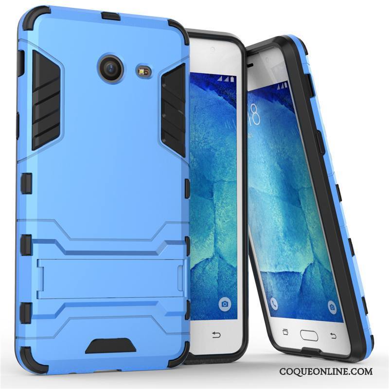 Samsung Galaxy J7 2017 Coque Téléphone Portable Étoile Support Incassable Étui Gris Protection