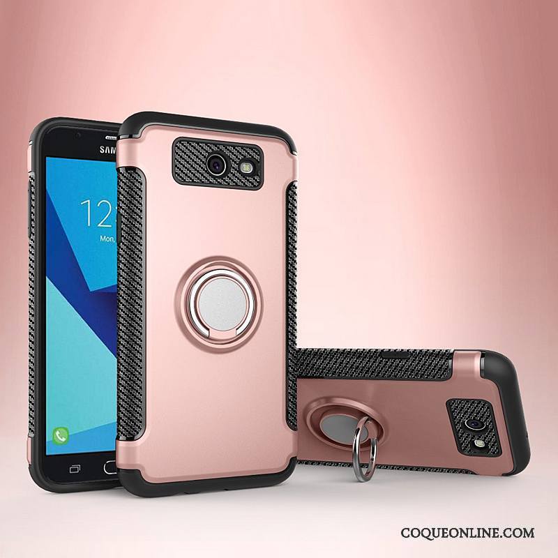 Samsung Galaxy J7 2017 Coque À Bord Anneau Support Étui En Cuir Protection Étoile Incassable