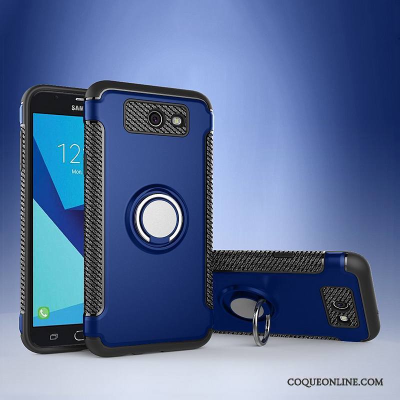 Samsung Galaxy J7 2017 Coque À Bord Anneau Support Étui En Cuir Protection Étoile Incassable