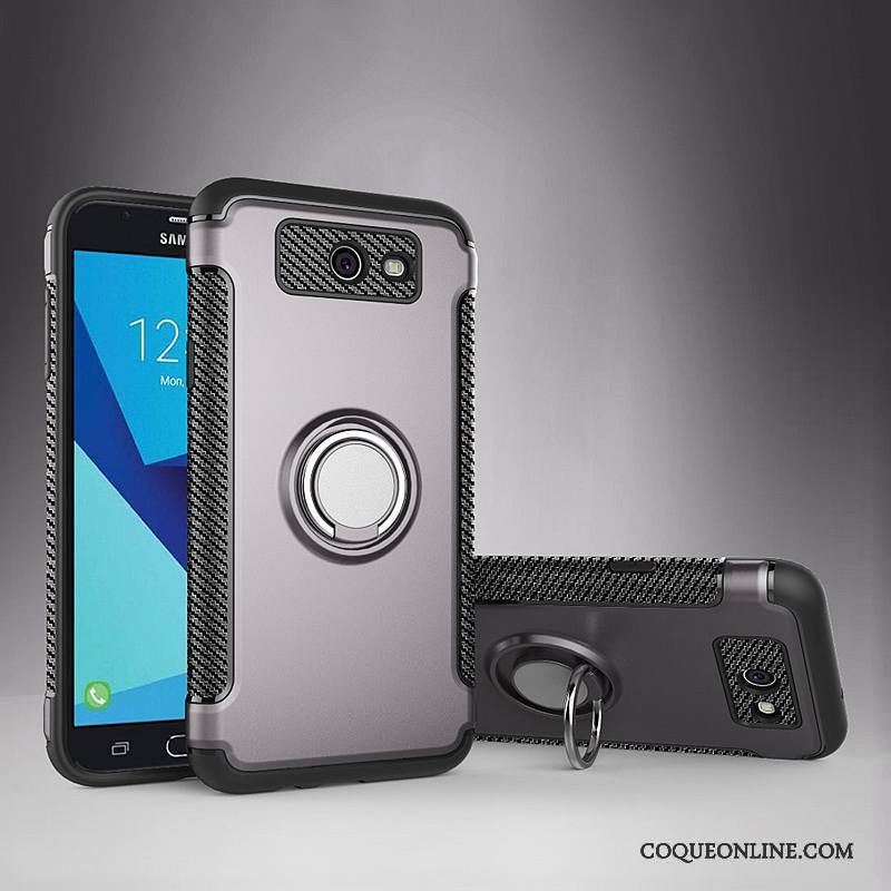 Samsung Galaxy J7 2017 Coque À Bord Anneau Support Étui En Cuir Protection Étoile Incassable