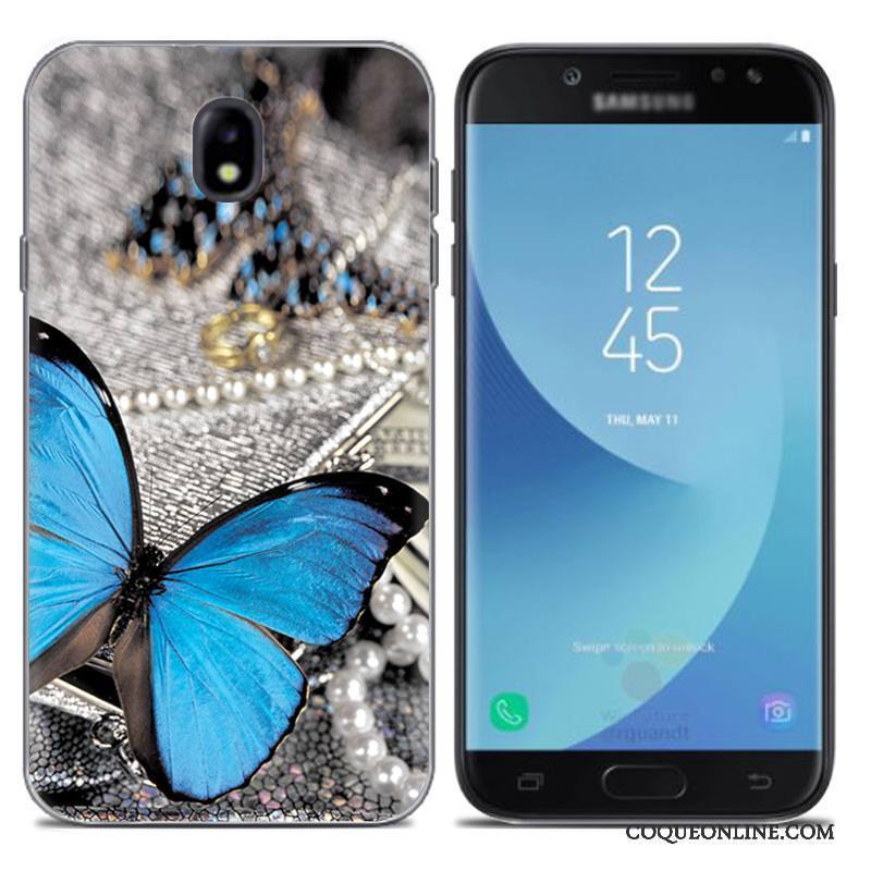 Samsung Galaxy J7 2017 Créatif Coque De Téléphone Or Silicone Fluide Doux Peinture Étoile