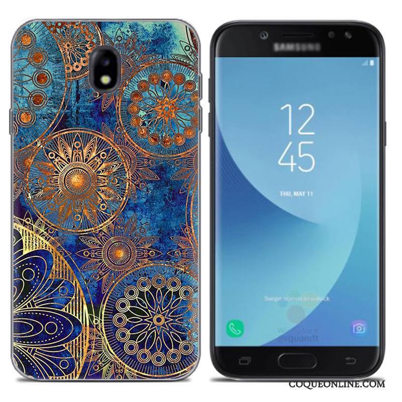 Samsung Galaxy J7 2017 Créatif Coque De Téléphone Or Silicone Fluide Doux Peinture Étoile