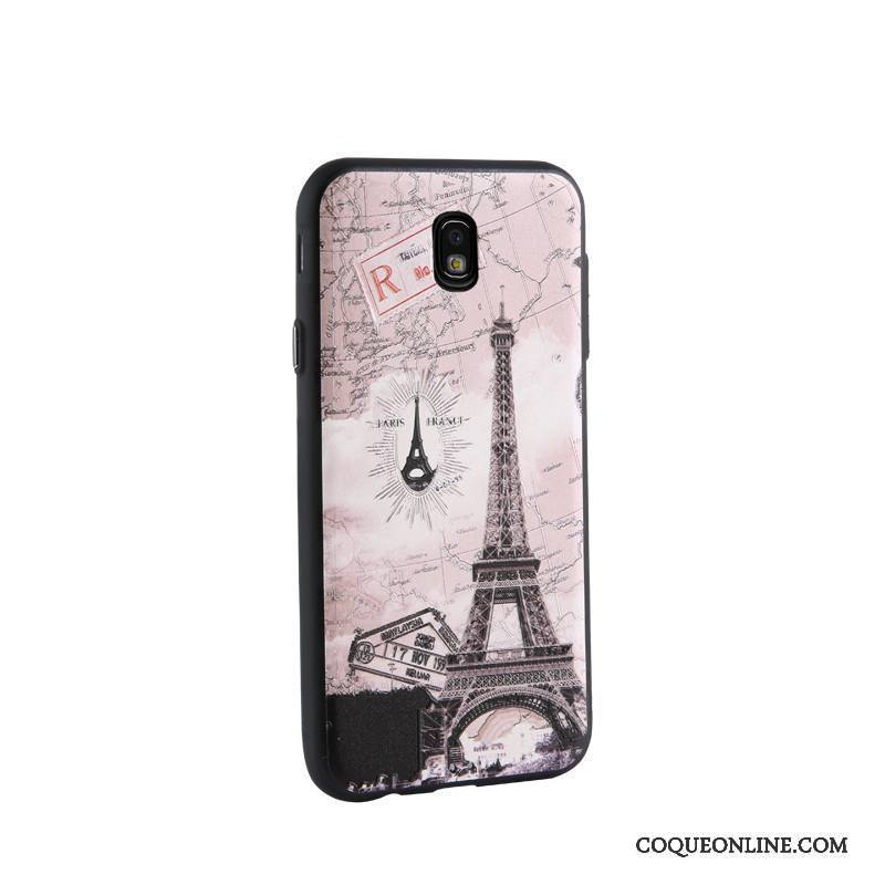 Samsung Galaxy J7 2017 Dessin Animé Étoile Fluide Doux Business Noir Coque De Téléphone Gaufrage