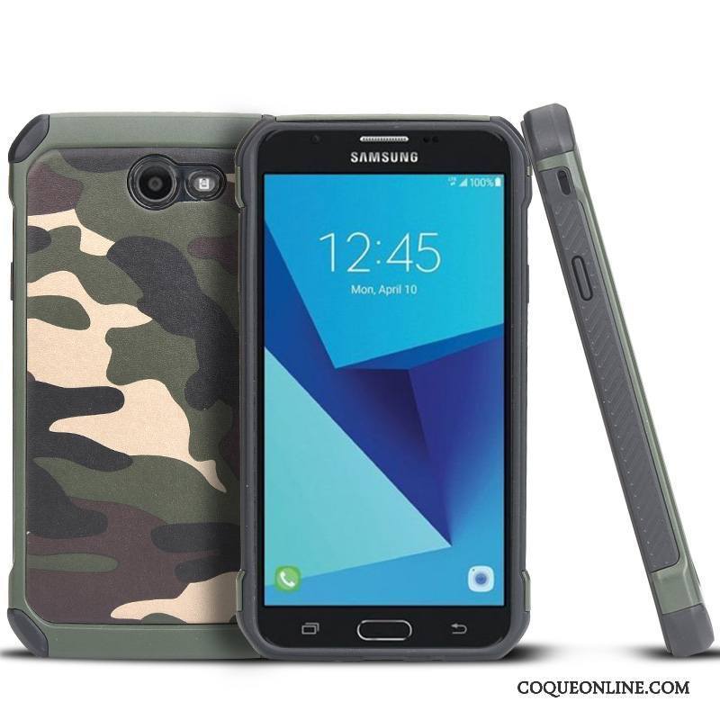 Samsung Galaxy J7 2017 Personnalité Fluide Doux Coque De Téléphone Vert Silicone Camouflage Étoile