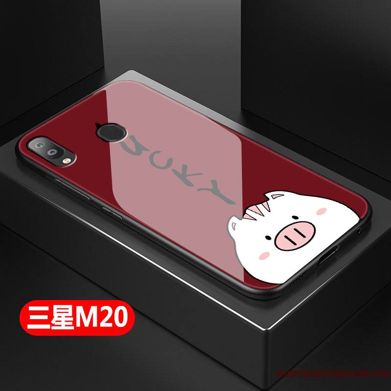 Samsung Galaxy M20 Coque Fluide Doux Étoile Silicone Dessin Animé Verre Charmant Protection