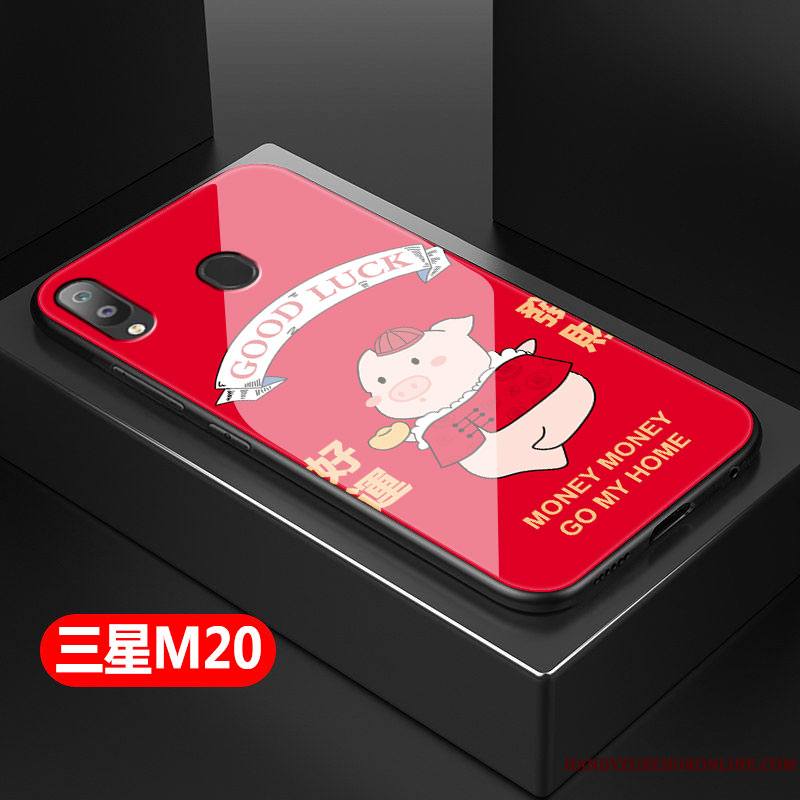 Samsung Galaxy M20 Coque Fluide Doux Étoile Silicone Dessin Animé Verre Charmant Protection