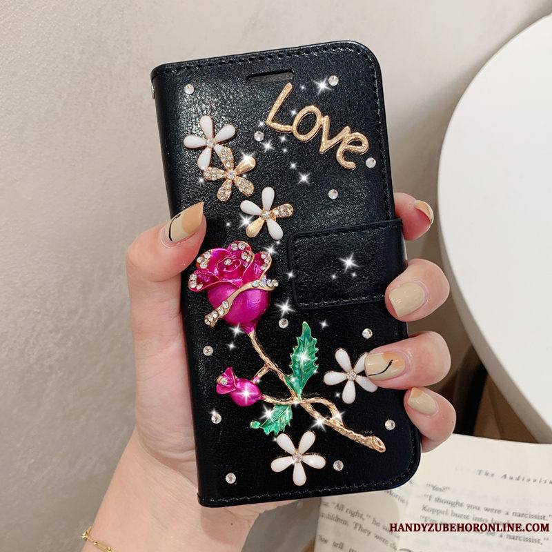 Samsung Galaxy M20 Coque Protection Luxe Créatif Mode Étui En Cuir Fluide Doux Incruster Strass