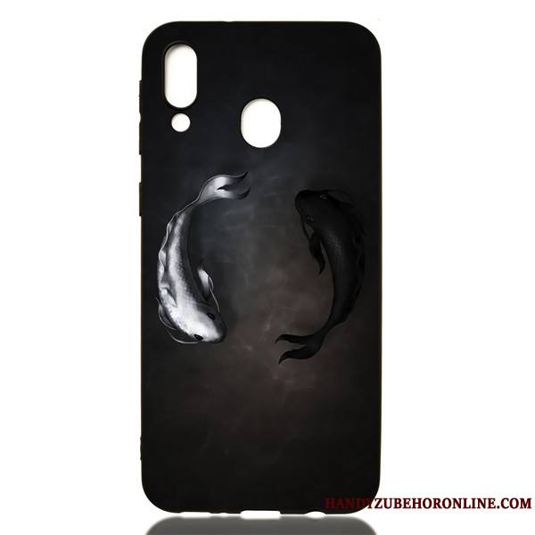 Samsung Galaxy M20 Coque Étui Dessin Animé Noir Étoile Personnalité Ornements Suspendus Tendance