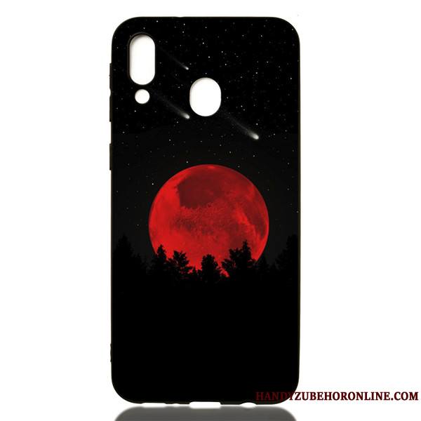 Samsung Galaxy M20 Coque Étui Dessin Animé Noir Étoile Personnalité Ornements Suspendus Tendance