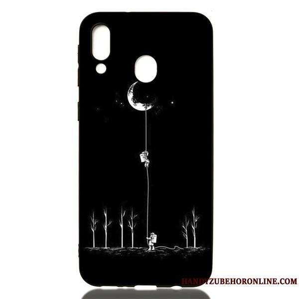 Samsung Galaxy M20 Coque Étui Dessin Animé Noir Étoile Personnalité Ornements Suspendus Tendance