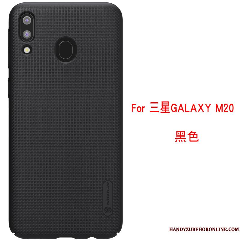 Samsung Galaxy M20 Délavé En Daim Étui Protection Coque De Téléphone Tout Compris Or Incassable