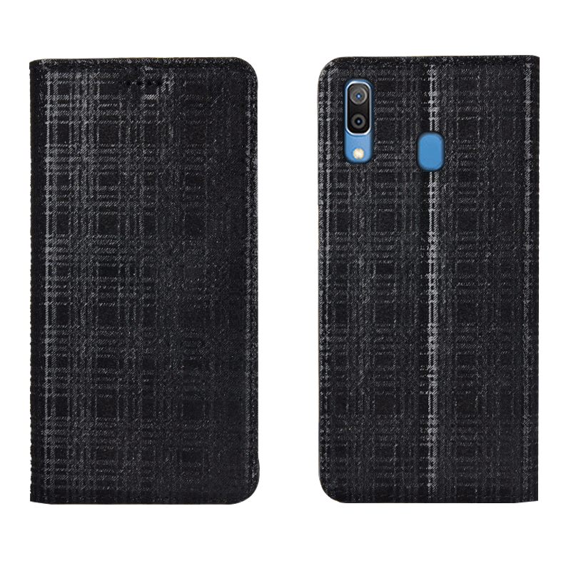 Samsung Galaxy M20 Plaid Tout Compris Velours Étoile Étui Coque De Téléphone Protection