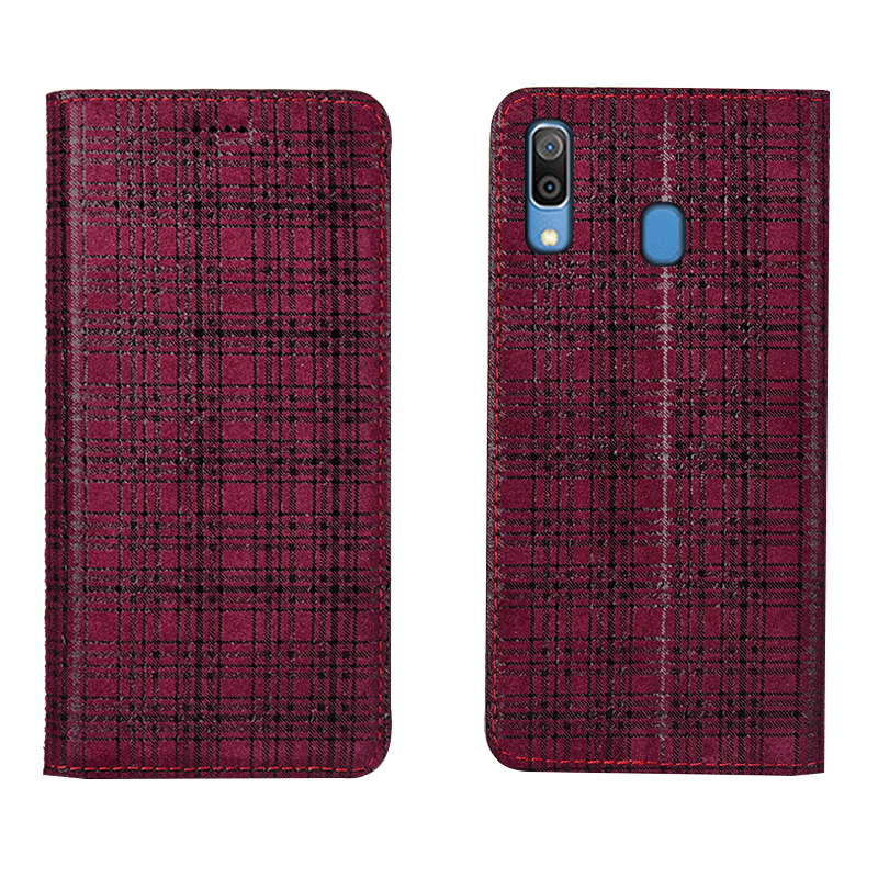 Samsung Galaxy M20 Plaid Tout Compris Velours Étoile Étui Coque De Téléphone Protection