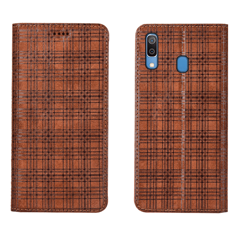 Samsung Galaxy M20 Plaid Tout Compris Velours Étoile Étui Coque De Téléphone Protection